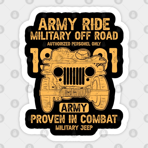 Army Ride Military Off Road Jeep Sticker by Bob Charl
